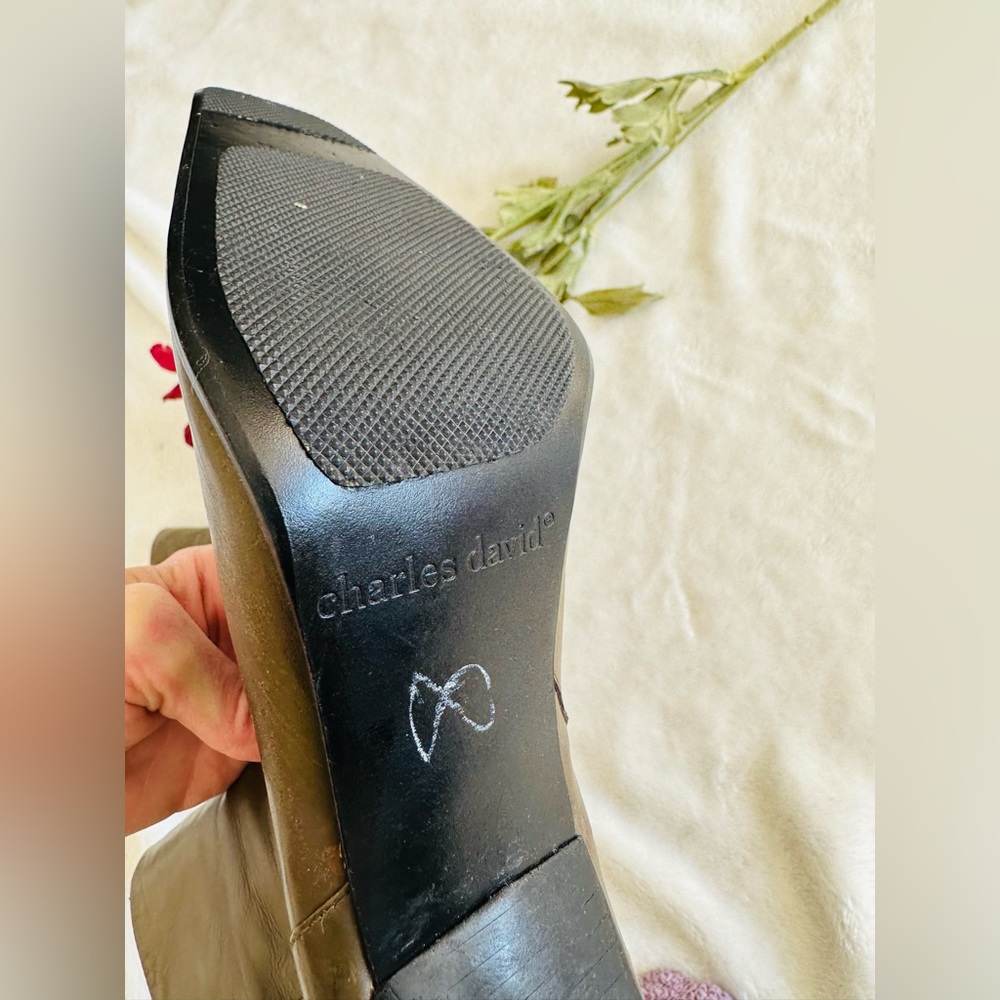 Charles David | Olive Stilleto Boots - Picture 8 of 12